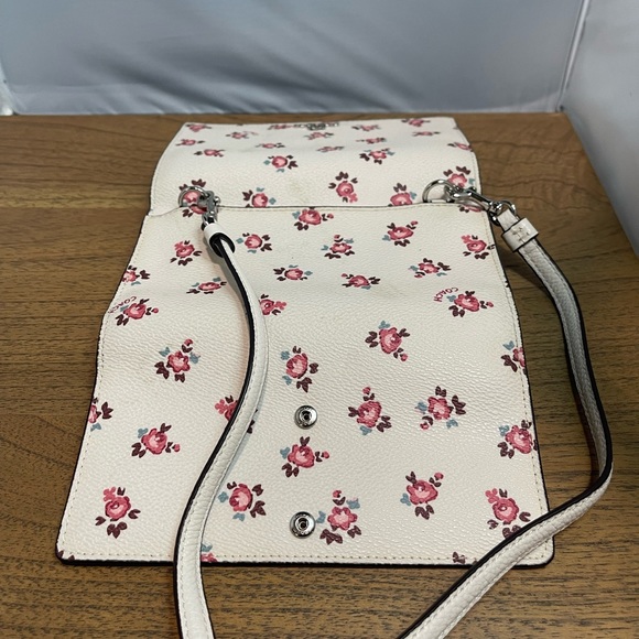 COACH HAYDEN FOLDOVER CROSSBODY MINI VINTAGE ROSE PRINT 69073 CHALK - Picture 3 of 4